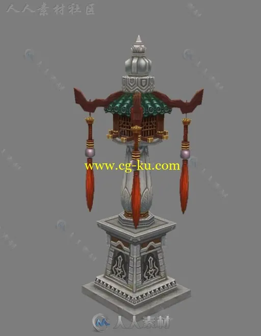 高品质中国风场景植物主城和石头3D模型的图片23
