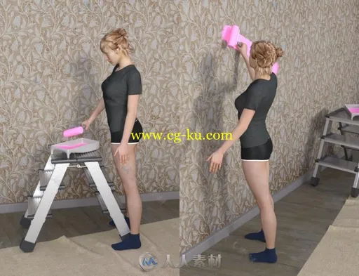 绘画客厅墙壁道具和姿势3D模型合辑的图片11