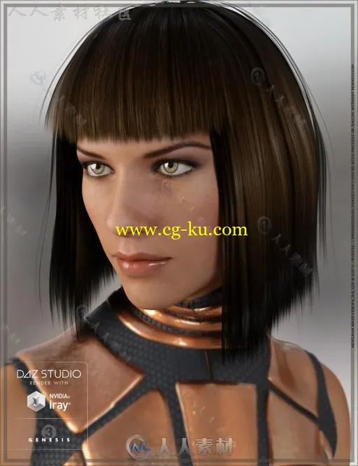 美丽时尚的现代女性发型3D模型合辑的图片3