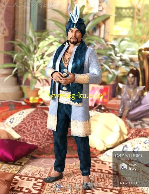 华丽的阿拉伯王子服装3D模型合辑的图片2