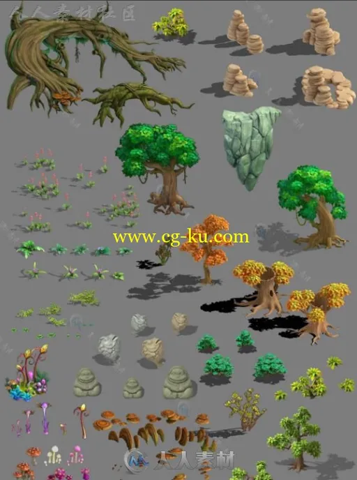 【桃花源记】中式Q版场景3D模型的图片2