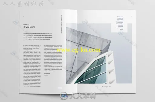 现代干净简单的企业年度报告手册indesign排版模板的图片8