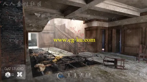 破旧恐怖的老房子场景环境3D模型合辑的图片2