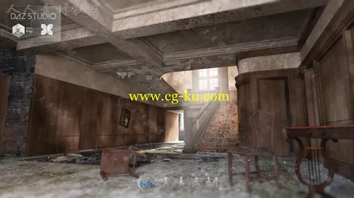 破旧恐怖的老房子场景环境3D模型合辑的图片3