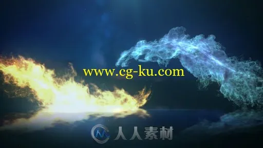 炫酷冰与火粒子融合爆炸标志显示LOGO演绎AE模板Videohive Ice And Fire Logo 1984的图片1