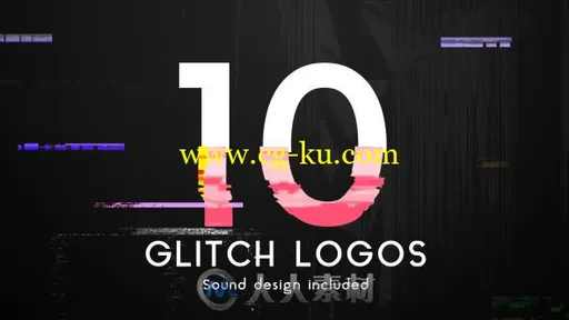 未来科幻信号损坏标志显示LOGO演绎AE模板 Videohive Glitch Logo Pack 19801525的图片1