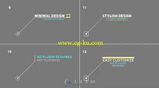 现代时尚信息线条呼出文字标题注释动画AE模板 Videohive Modern Call Out Titles的图片3