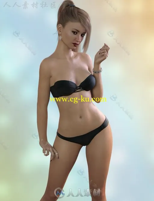 苗条性感可爱纤细的的年轻女性3D模型合辑的图片3