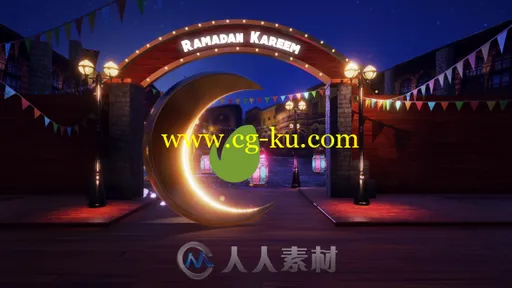 独特优雅简单的斋月开幕夜晚灯笼主题标志AE模板 Videohive Ramadan Kareem 19731957的图片3