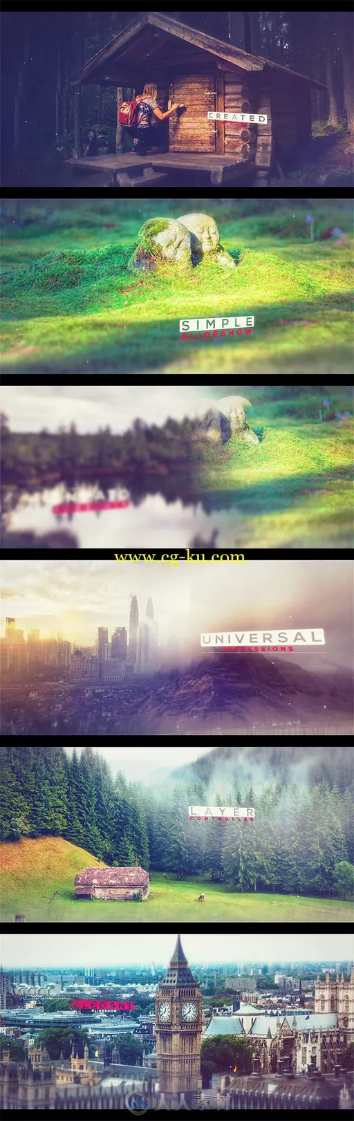 简单美丽优雅的视差幻灯片相册动画AE模板 Videohive Simple Slideshow 19821820的图片2