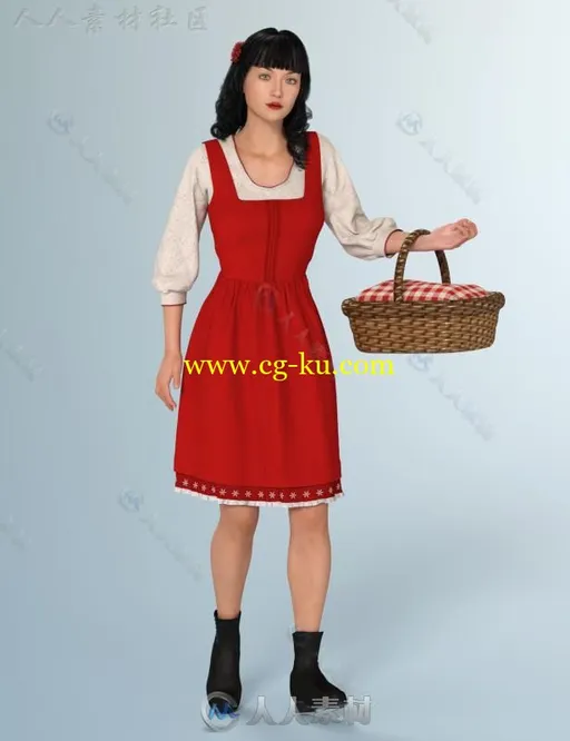 温和漂亮的农场女孩和服装3D模型合辑的图片2