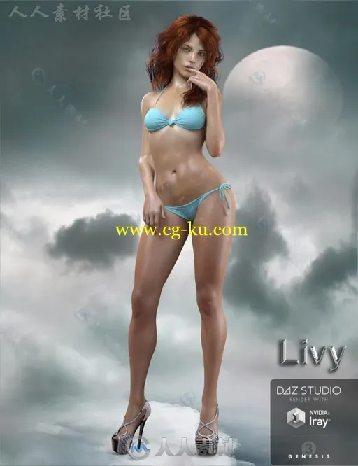 美丽性感独特的哥特式女孩角色3D模型合辑的图片5