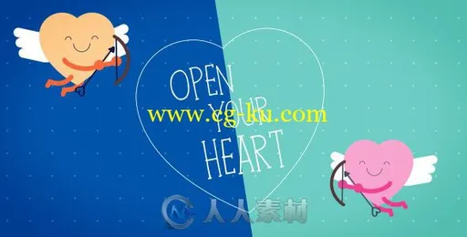 简单可爱有趣的情人节卡片展示幻灯片AE模板 Videohive Funny Valentines Card 1477的图片1