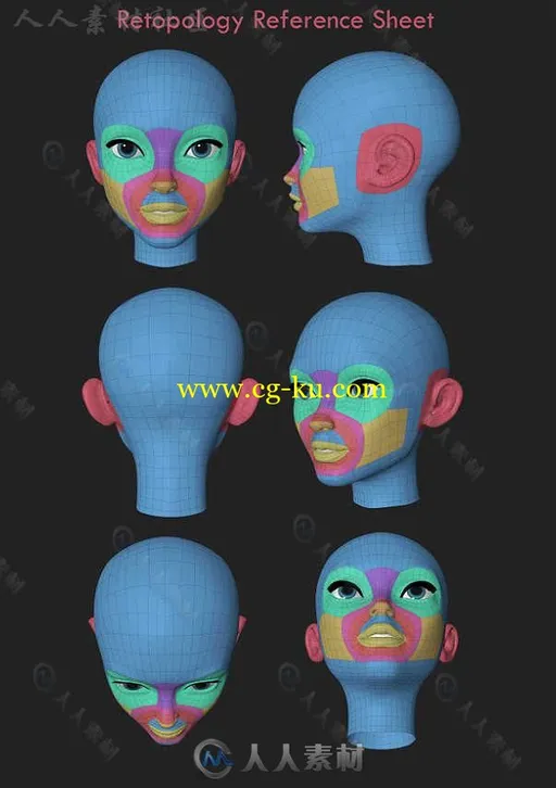 Zbrush头部重塑技术训练视频教程 Gumroad How to retopologize a Head like a Boss的图片1