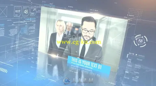 震撼科技感公司照片展示幻灯片企业商务AE模板Videohive World map history slides的图片3
