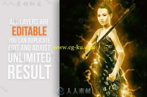 炫酷震撼闪电艺术特效PS动作的图片3