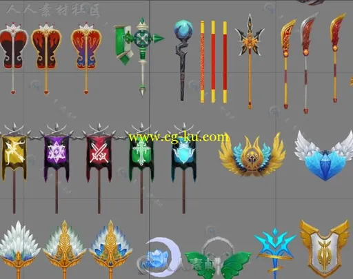 Q版3D手游《守护之光》全套角色和武器3D模型的图片1