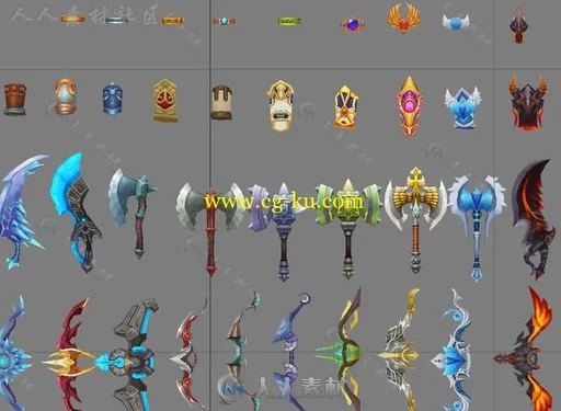 Q版3D手游《守护之光》全套角色和武器3D模型的图片4