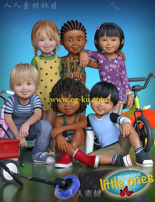 可爱的小孩子角色3D模型合辑的图片1