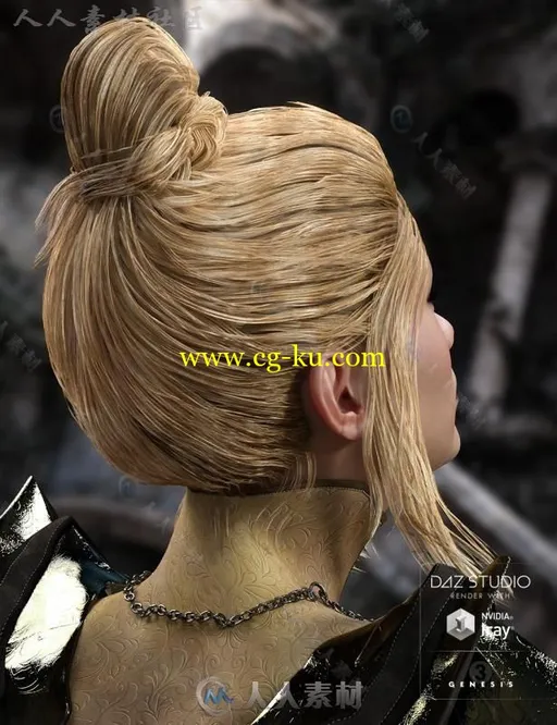 时尚现代女孩美丽优雅的发型3D模型合辑的图片3