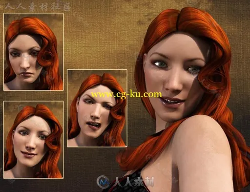 超精细现代女性生活中的表情3D模型合辑的图片2