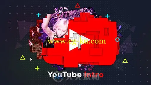 时尚快速动感故障网络视频宣传包装AE模板 Videohive Quick YouTube Intro 19844545的图片1