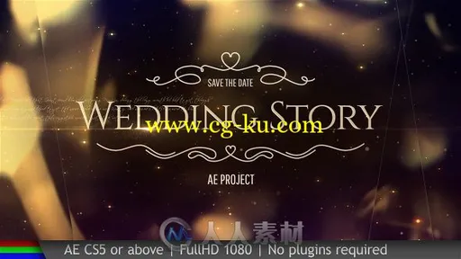 梦幻优雅金色粒子浪漫婚礼视频开场AE模板 Videohive Wedding Pack 19832552的图片1