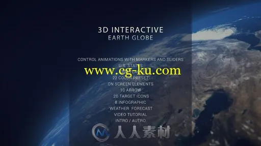 创意交互式三维地球仪展示标记地址幻灯片AE模板Videohive 3D Interactive Earth G的图片6