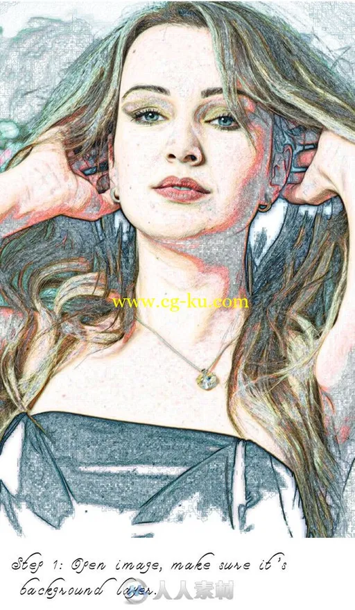 时尚素描手绘艺术特效PS动作的图片1