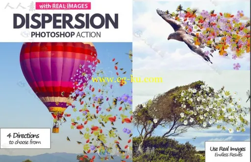 美丽酷炫花朵色散艺术特效PS动作的图片1
