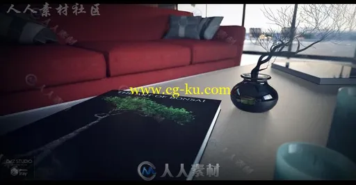 现代豪华干净的泳池别墅环境3D模型合辑的图片9