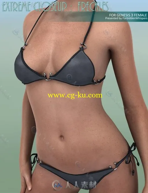 性感美丽苗条的雀斑女性3D模型合辑的图片20