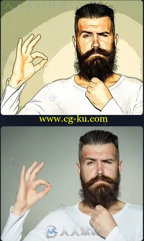 独特个性的卡通油画艺术特效PS动作的图片3