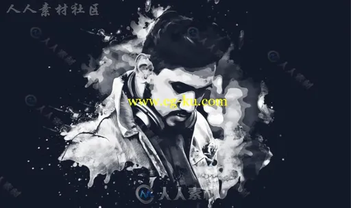 美丽的水彩卡通画艺术特效PS动作的图片2