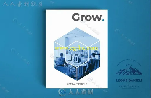 创意简单干净的公司简介手册indesign排版模板的图片1