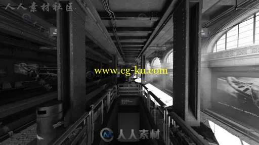 阴暗的现代地铁站场景3D模型合辑的图片4