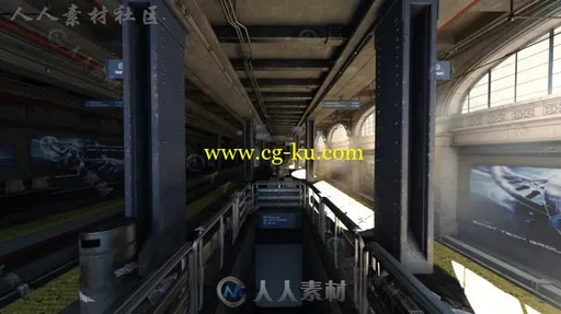 阴暗的现代地铁站场景3D模型合辑的图片5