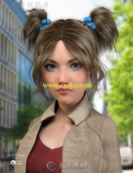 女孩美丽可爱的辫子发型3D模型合辑的图片4