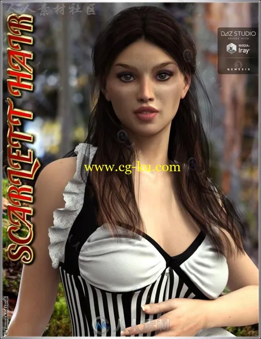 浪漫优雅美丽的女性头发发型3D模型合辑的图片1