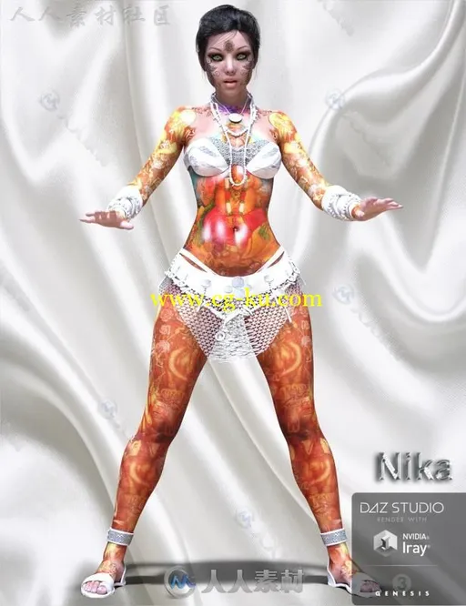 美丽的印度教神职人士女性角色3D模型合辑的图片1