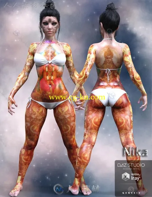 美丽的印度教神职人士女性角色3D模型合辑的图片6