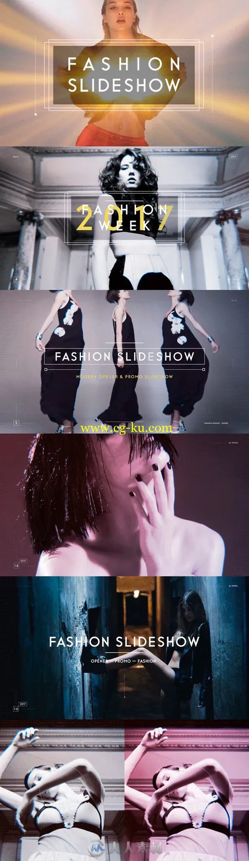 时尚动感服装宣传幻灯片视频包装AE模板 Videohive Fashion Slideshow 19757831的图片2