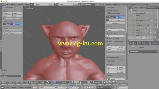 Blender中GreasePencil与BSurfaces工具角色制作视频教程 BLENDER 101 BLENDER311 G的图片1