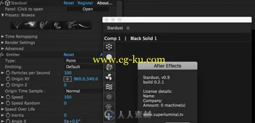 AE粒子特效插件带视频使用教程新版本 Stardust 0.9.2的图片1