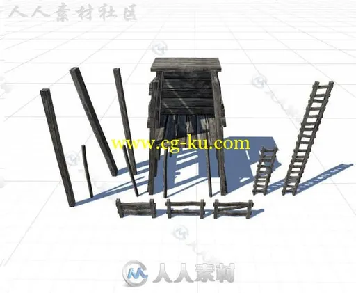 废弃的岛屿上木制的钓鱼码头风景环境3D模型Unity游戏素材资源的图片1