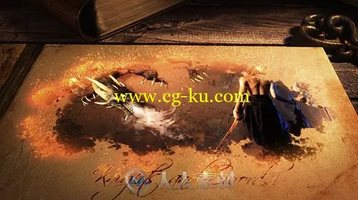 史诗中世纪风格书籍打开影视片头展示视频包装AE模板 Videohive Epic Book 19506522的图片3