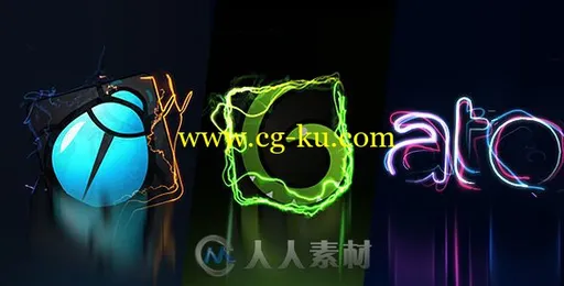 炫酷高科技激光电流霓虹灯标志LOGO演绎AE模板Videohive Electric logo intros 195的图片1