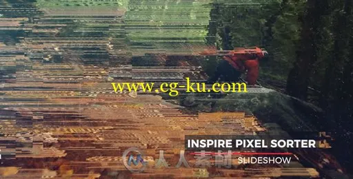 炫酷漏光像素花屏故障极限运动展示视频包装AE模板Videohive Pixel Sorter Slidesh的图片1