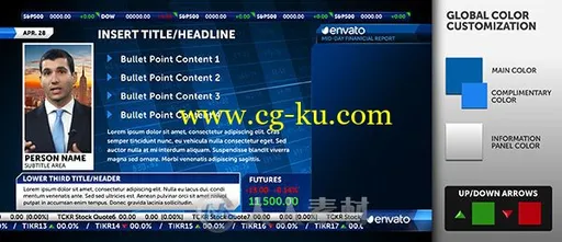 现代专业的华尔街股市和金融广播电视栏目视频包装AE模板Videohive Wall Street -的图片2