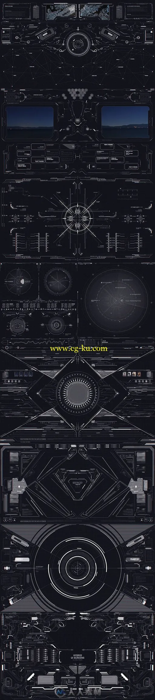 炫酷科技感混合UI屏幕展示幻灯片AE模板 Videohive Hybrid Ui Screens 19482085的图片2